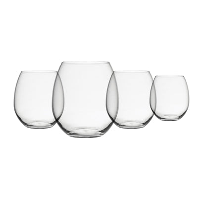 Clear™ Shatter-Proof, Stemless Drinkware, Set of 4
