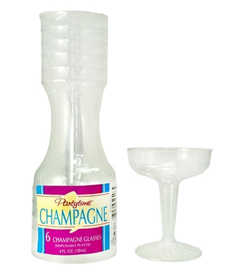 Plastic Champagne Cups, 6-pk