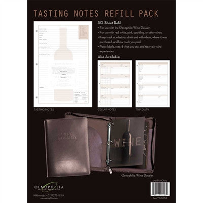 Wine Dossier Tasting Notes, 48-Sheet Refill